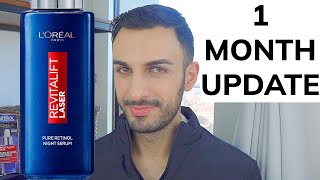 LOREAL Pure Retinol Revitalift Laser Night Serum 1 MONTH REVIEW [upl. by Ottavia]