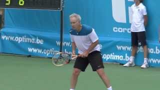 John McEnroe shouting amp very angry as he loses vs Henri Leconte at Optima Open KnokkeHeist 2013 [upl. by Huberto]