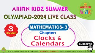 Std3 MATHEMATICS3 Clocks amp Calendars class by Arifinkidz [upl. by Llenahc908]