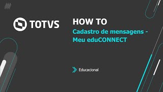 Cadastro da agenda Infantil  Meu eduCONNECT TOTVSEducacional [upl. by Leagiba]