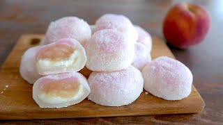 Mochi à la pêche  Recette Japonaise  was Cuisine  ピーチ餅 [upl. by Newman]