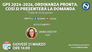 GPS 20242026 ordinanza pronta Così si presenterà la domanda Tutte le indicazioni [upl. by Nonnaer]