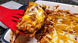 BEEF ENCHILADAS  Easy Enchilada Sauce Recipe  How To Make Cheesy Baked Enchiladas [upl. by Aizahs]