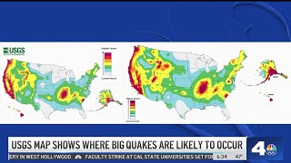 New USGS maps show likelihood of big quakes in California and US [upl. by Baumann]