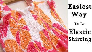 How to Do Elastic Shirring for Tops Dresses  Elastic Shirring [upl. by Eylhsa327]