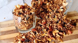 How to make the Best Healthy Granola at home😋 [upl. by Ablasor]