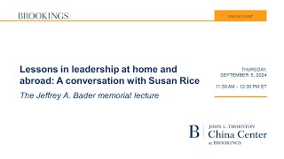 Lessons in leadership at home and abroad A conversation with Susan Rice [upl. by Gilboa]