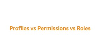 Profiles vs Permissions vs Roles [upl. by Nosnehpets]