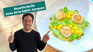 Recette facile avec de la noix de SaintJacques  crème davocat mangue et fruit de la passion [upl. by Noremmac]