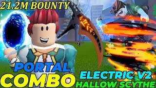 COMBO HALLOW SCYTHE  ELECTRIC V2  VÀ MẸO KẾT HỢP TỘC CYBORG SĂN 212M BOUNTY SIÊU DỄ BLOX FRUIT [upl. by Ecirtal]