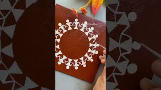 Warli art warli canvas painting ideas youtubeshorts shorts warliart painting [upl. by Drofliw]