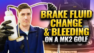 Brake fluid change amp bleeding on a Mk2 Golf using Gunson Eezibleed [upl. by Htrahddis772]