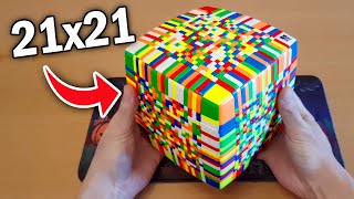 I Attempt to Solve the Biggest Rubiks Cube in the World 21x21x21 [upl. by Noramac]