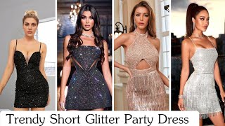 Trendy Short Glitter Party Dress Styles  Women Fashion Dress Ideas FashionFabulouszt8ug [upl. by Ennirok341]