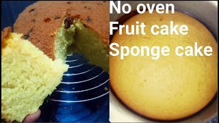 HOW TO BAKE VANILLA SPONGE CAKE WITHOUT OVEN  FRUIT CAKE USING GAS 1 ½ cups370g wheat flour [upl. by Pacheco554]