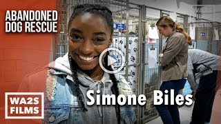 Simone Biles Spends A Night In the Dog House Helping Adopt Out Dogs  The Abandoned Dog Rescue Show [upl. by Einaffyt]