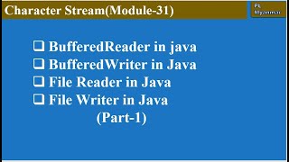 Character Streams in Java Part1Module31 [upl. by Asiuqram48]