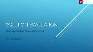 Solution Evaluation [upl. by Magen]