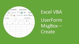 Excel UserForm MsgBox 1  Create Basic Message Box VBA [upl. by Haraf820]