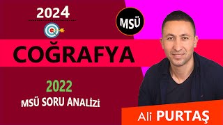 2022 MSÜ COĞRAFYA SORULARI ve ÇÖZÜMLERİ [upl. by Pages]