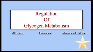 Regulation of Glycogen Metabolism  AllostericHormonal ampInfluence of Calcium ions [upl. by Vas]