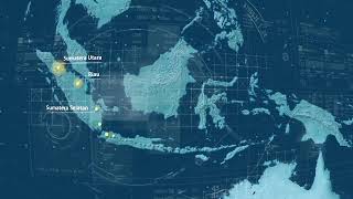 Stock Video Footage  Map Rig  Background Video Peta Indonesia [upl. by Shaylyn870]