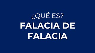 ¿Qué es la FALACIA DE FALACIA o METAFALLO [upl. by Yk]