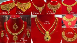 Beautiful bridal gold necklace designs Necklace Designs [upl. by Rurik948]