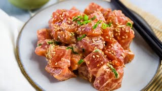 The only SPICY AHI RECIPE youll ever need  Spicy tuna [upl. by Bartle505]