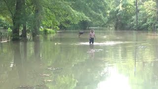 Rescue missions conducted during evacuation efforts along San Jacinto River neighborhoods [upl. by Fennessy]