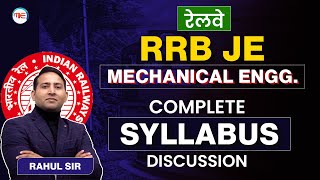 RRB JE SYLLABUS 2023  RRB JE 2023 SYLLABUS MECHANICAL ENGINEERING  COMPLETE DISCUSSION [upl. by Chandler]