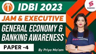 IDBI JAM Executive 2023  General Economy amp Banking Awareness  Mock Test Paper 4 2023 Priya Maam [upl. by Adnorrehs]