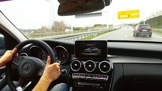 Mercedes C220 W205 Onboard Acceleration Autobahn Autostrada Test Drive Beschleunigung Diesel 2014 [upl. by Ssur]