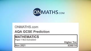 Nov 2021 Predicted Maths GCSE Paper 1 AQA Higher Paper 1 NonCalculator Exam 83001H [upl. by Nwahs]