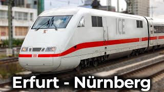 HighSpeed für Bayern  ICE 1  4K Führerstandsmitfahrt Erfurt  Nürnberg  Schnellfahrstrecke VDE8 [upl. by Sitra444]