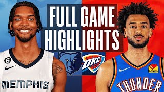 Memphis Grizzlies vs Oklahoma City Thunder Full Game Highlights  Apr 9  20222023 NBA Season [upl. by Coralyn]