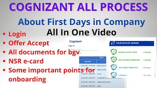 Important Documents  Cognizant All Process StepbyStep  Background Verification  NSR eCard [upl. by Almeeta]