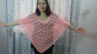 poncho hojas de otoño en crochet [upl. by Atteniuq33]