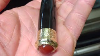 Setting Carnelian cabochon into the pommel of a reamer [upl. by Llerej]