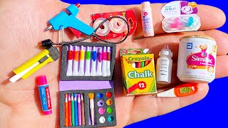 36 Barbie Hacks  DIY Miniature School Supplies Cosmetics and more Mini things for Dolls [upl. by Bein129]