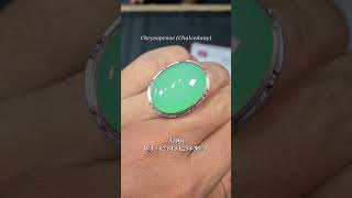 Chrysoprase Chalcedony 3364 ct Silver Ring IDR 8500000  Azmi 62 81362549071 gemstone shorts [upl. by Belen]