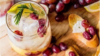 How to Make a Sparkling Wine Cocktail with Rosemary and Roasted Grapes  Wine Cocktail Recipe [upl. by Oned]