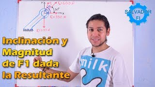 Magnitud y Dirección de una Fuerza dada la Resultante  Salvador FI [upl. by Ahsata]