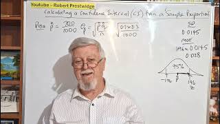 95 Confidence Interval Example Using One Sample Proportion [upl. by Nylra447]