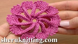 Crochet 3D Flower Twisted Petals How to CROCHET FLOWER PATTERN [upl. by Mosley]