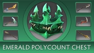 Dota 2 Chest Opening Emerald Polycount Collection [upl. by Itida]