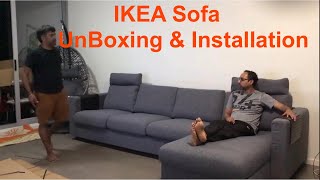 IKEA VIMLE sofa UnBoxing  Assembling  Fun  4 seater with storage Brother and Husband hard work [upl. by Asserrac]