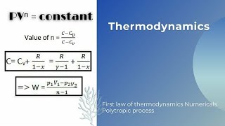 polytropic process  polytropic index  specific heat in polytropic process  thermodynamics [upl. by Olds]