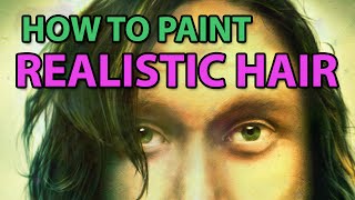 How to Paint REALISTIC HAIR  Digital Art Tutorial [upl. by Newby]