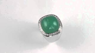 Silver Ring Chrysoprase Diamonds [upl. by Sadnac]